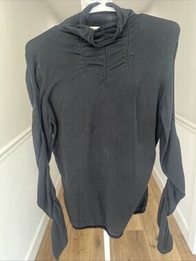 Neiman Marcus Women Silk Turtle Neck Fitted Stretch City Modern Minimalist Med